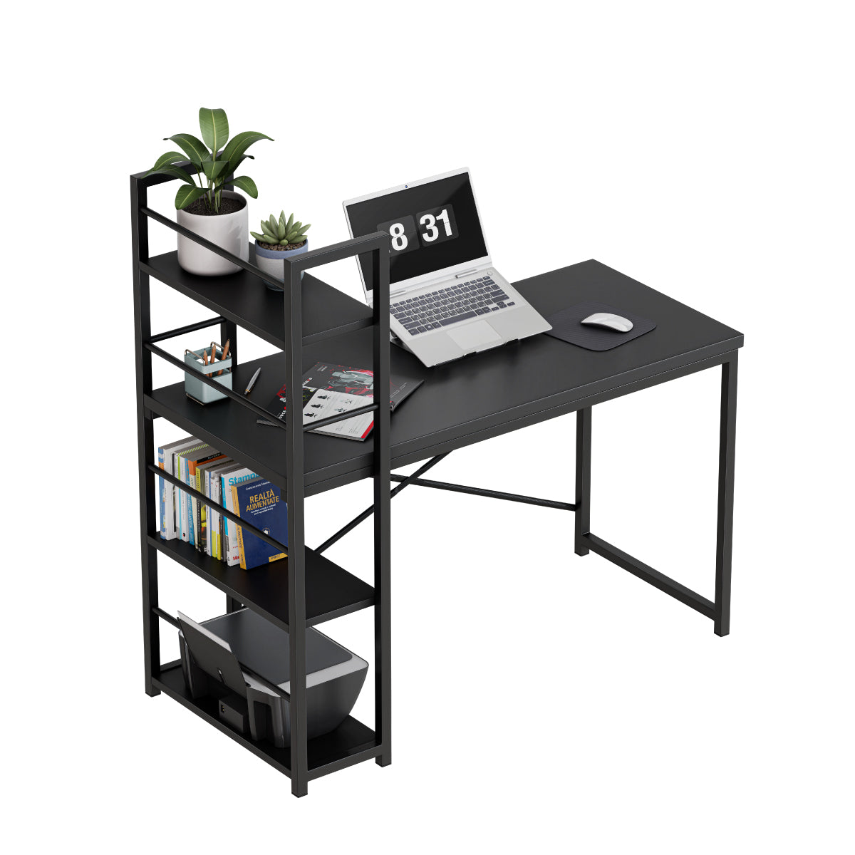 Schreibtisch mit Regalen Mark Adler Leader 4.0 Schwarz 120 cm