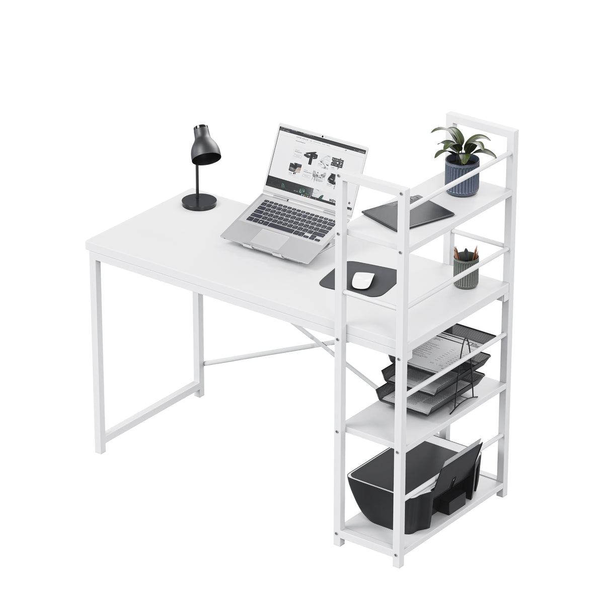 Schreibtisch mit Regalen Mark Adler Leader 4.0 White 120 cm