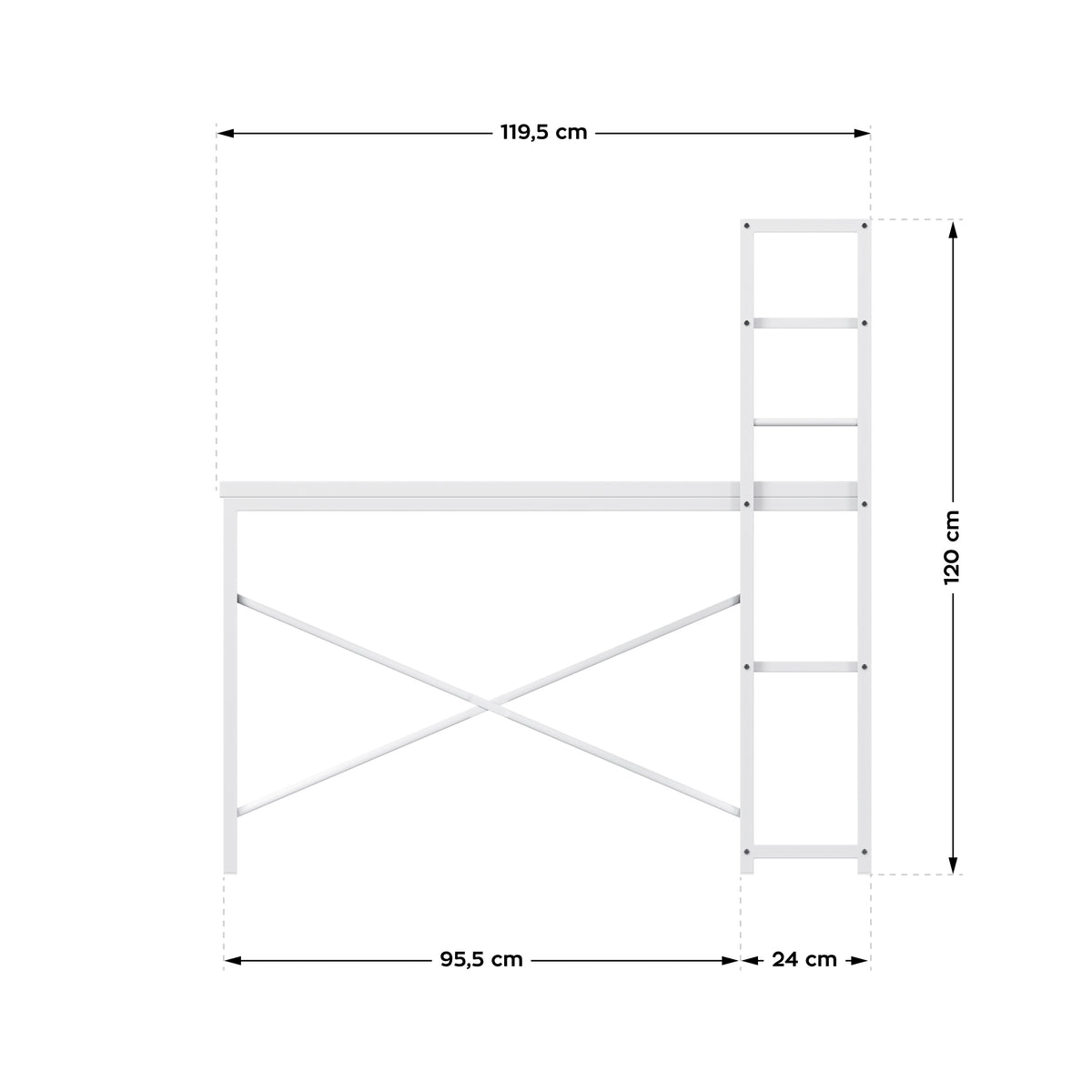 Schreibtisch mit Regalen Mark Adler Leader 4.0 White 120 cm