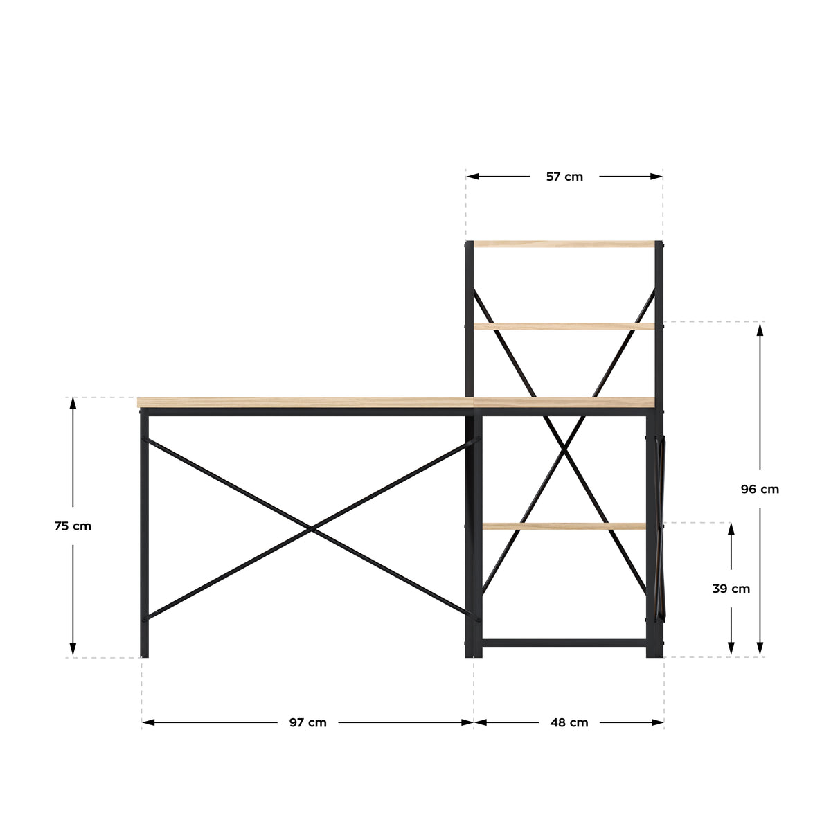 Eckschreibtisch mit Regalen Mark Adler Leader 5.9 Craft 145 cm