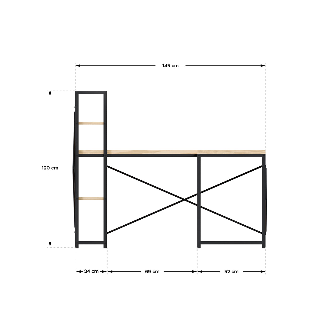 Eckschreibtisch mit Regalen Mark Adler Leader 5.9 Craft 145 cm