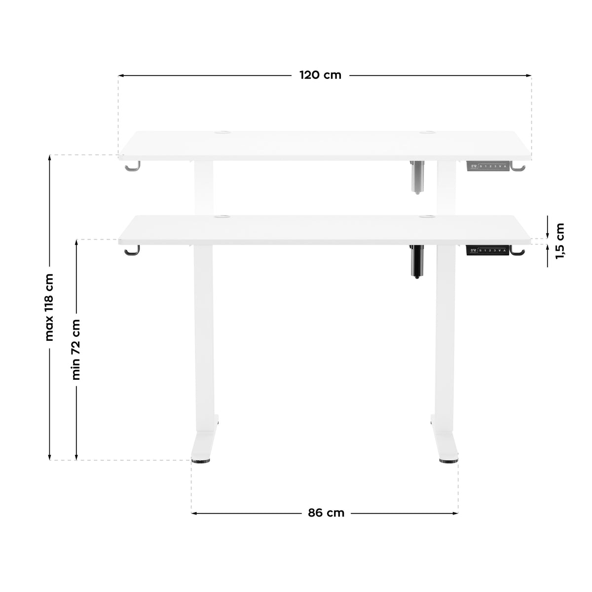 Elektrischer Schreibtisch Mark Adler Leader 7.0 Weiß 120 cm