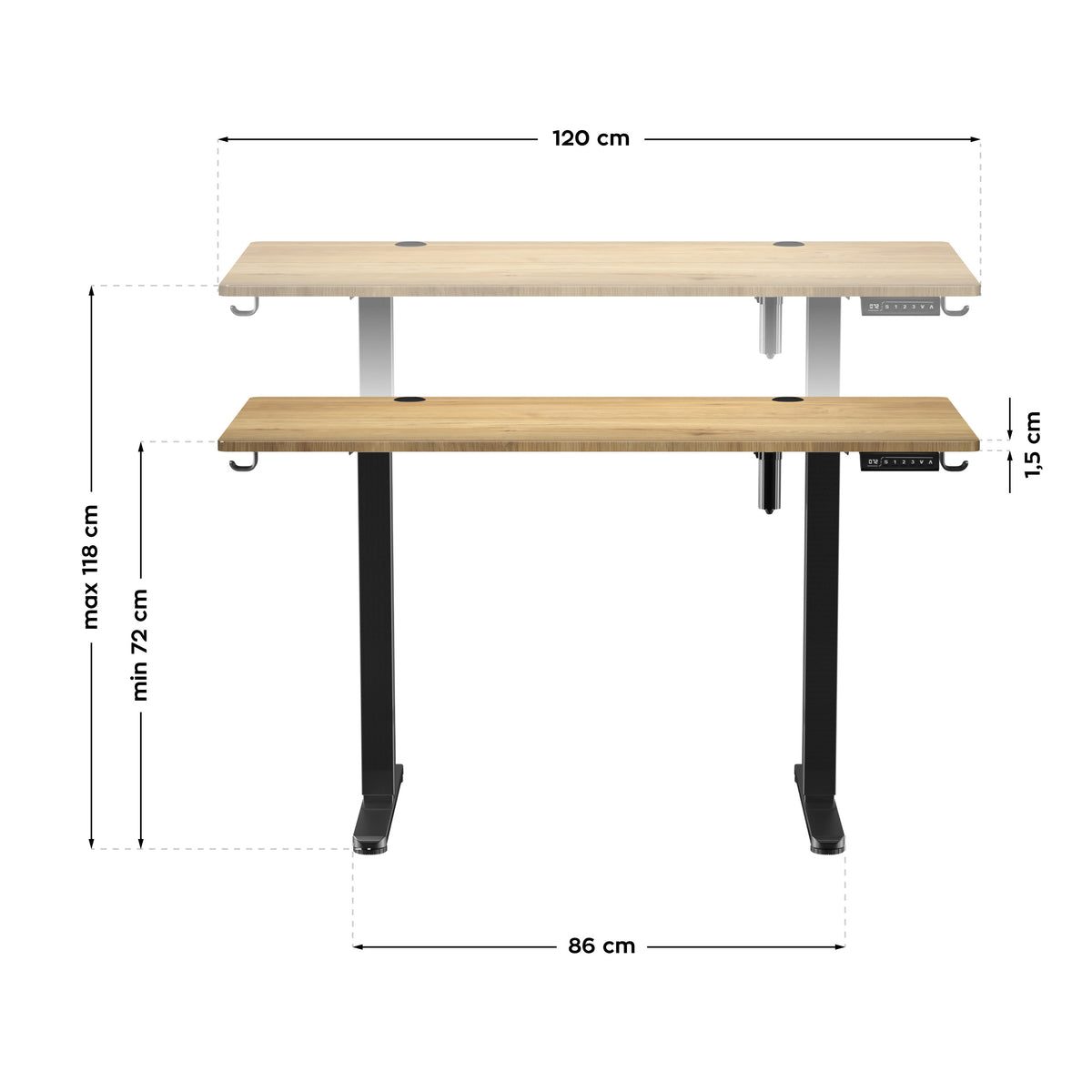 Elektrischer Schreibtisch Mark Adler Leader 7.0 120 cm