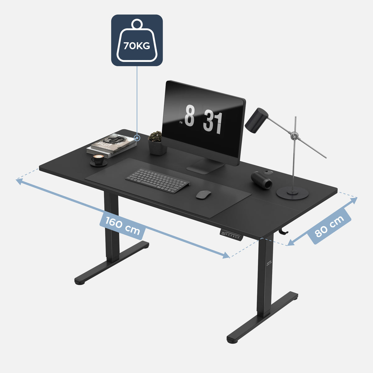 Elektrischer Schreibtisch Mark Adler Leader 7.6 Black 160 cm
