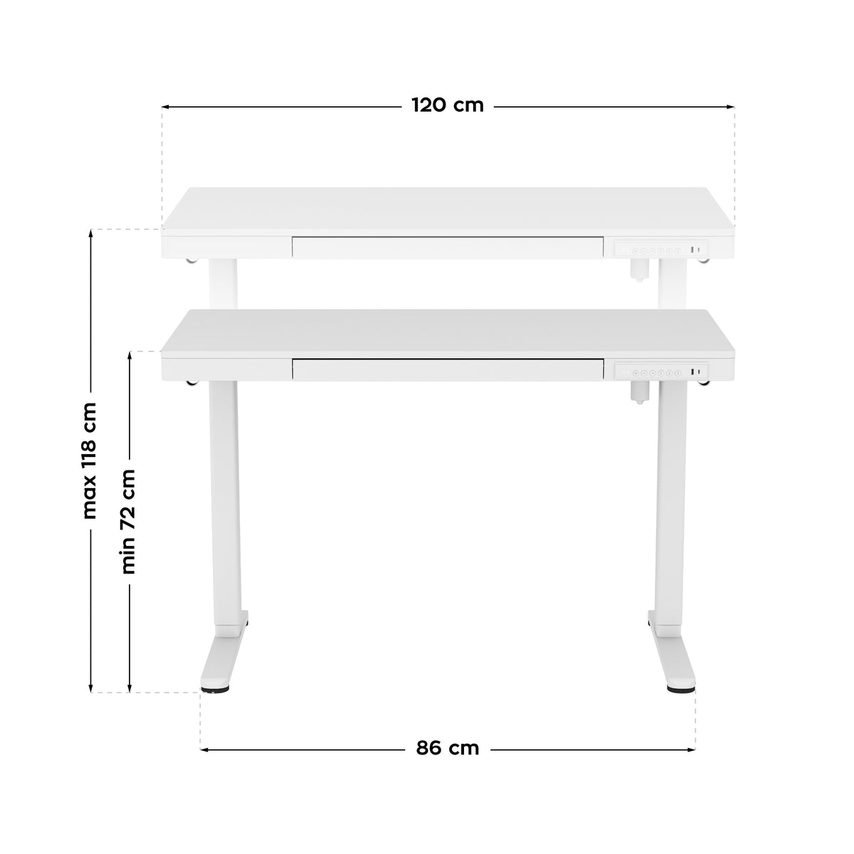 Elektrischer Schreibtisch Mark Adler Leader 8.2 Weiß 120 cm