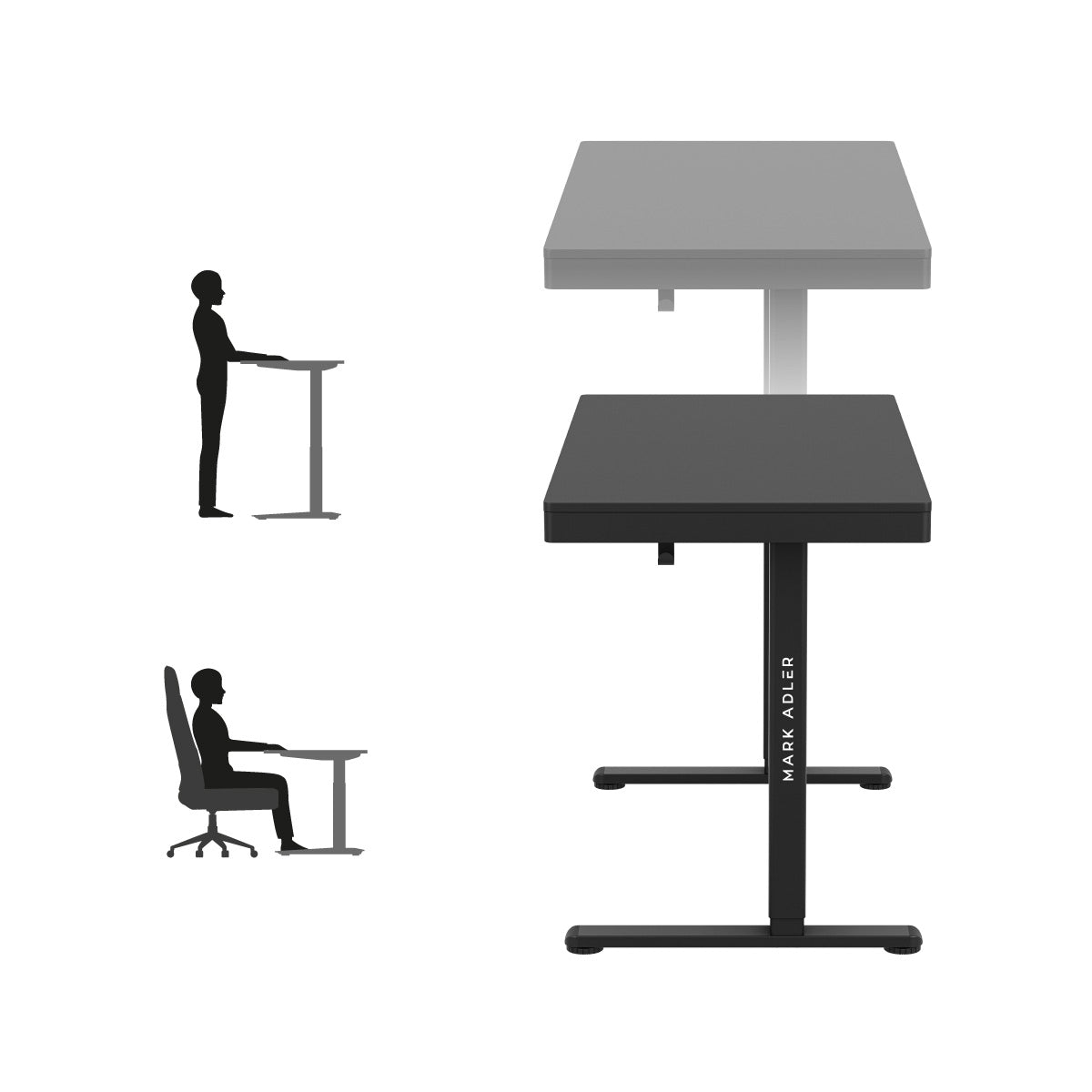 Schreibtisch für sitzende und stehende Arbeit