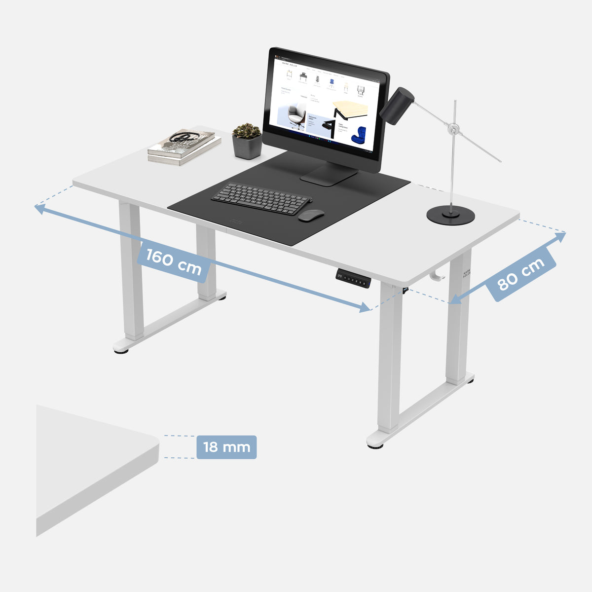 Elektrischer Schreibtisch Mark Adler Leader 9.3 Weiß 160 cm