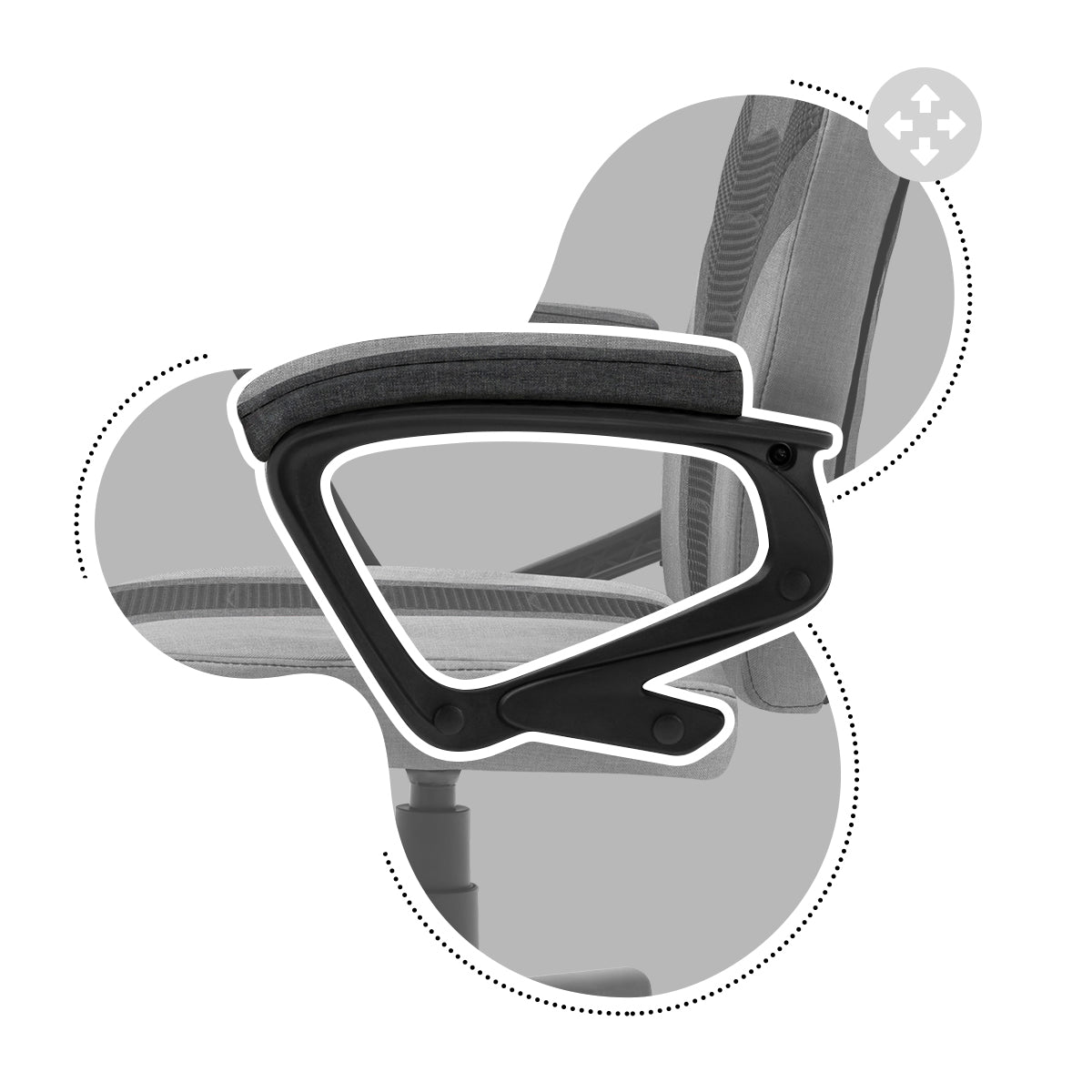 Weiche, rutschfeste Armlehnen