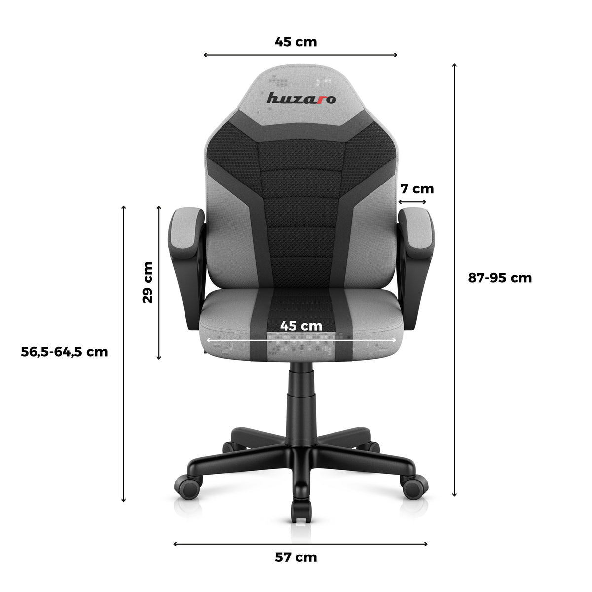 Gaming-Stuhl für Kinder HUZARO RANGER 1.0 Grey Mesh