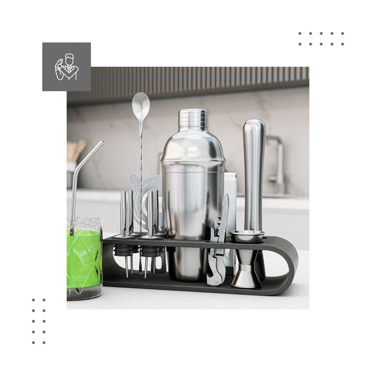 Elegantes Barkeeper-Set Shake 5.0