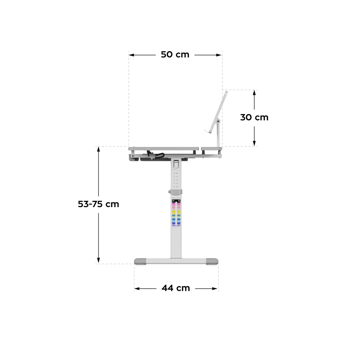 Ergonomischer Kinderschreibtisch Mark Adler Study 3.0 Grau 66 cm