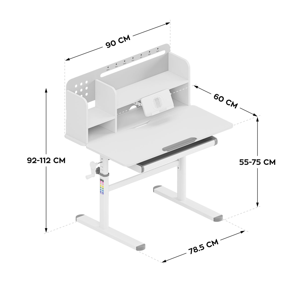 Ergonomischer Kinderschreibtisch Mark Adler Study 5.0 Grau 90 cm