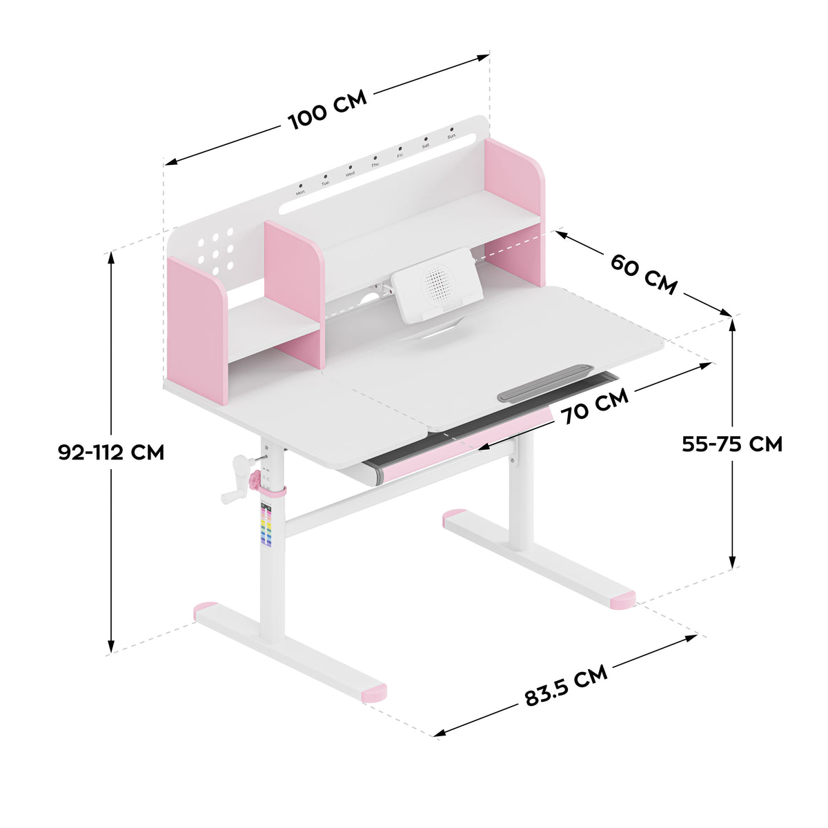 Kinderschreibtisch Mark Adler Study 5.7 Pink 100 cm